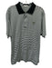 Peter Millar Size L Black & White Cotton Striped Polo Men's Short Sleeve Black & White / L