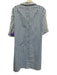 Hinson Wu Size XL Blue & White Print Cotton Stripe & Checked Collar Dress Blue & White Print / XL