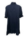 S'edge Size S Navy Blue Cotton Blend Short Puff Sleeve 1/2 Button Dress Navy Blue / S