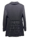 Weekend Max Mara Size 40 Black Wool Button Up Ruffle Details Coat Black / 40