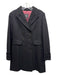 Weekend Max Mara Size 40 Black Wool Button Up Ruffle Details Coat Black / 40