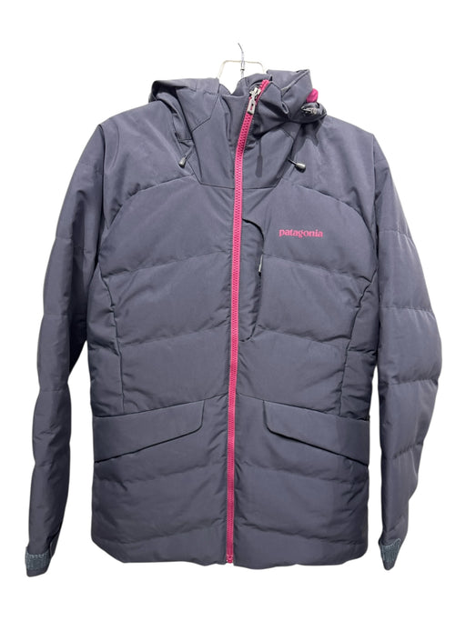 Patagonia Size S Gray & Purple Polyester Zip Up Front Pockets Coat Gray & Purple / S