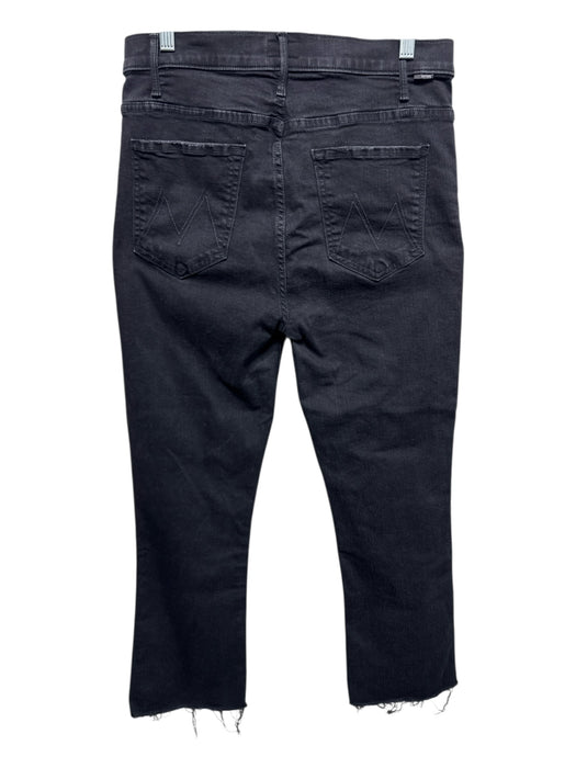 Mother Size 32 Black Cotton Denim Mid Rise Zip Fly Frayed Hem Jeans Black / 32