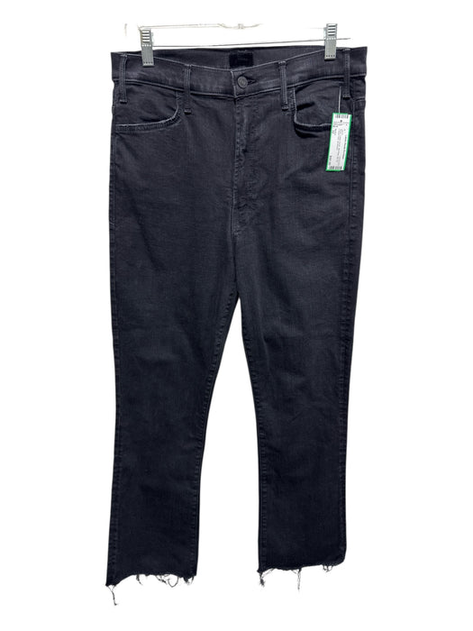 Mother Size 32 Black Cotton Denim Mid Rise Zip Fly Frayed Hem Jeans Black / 32