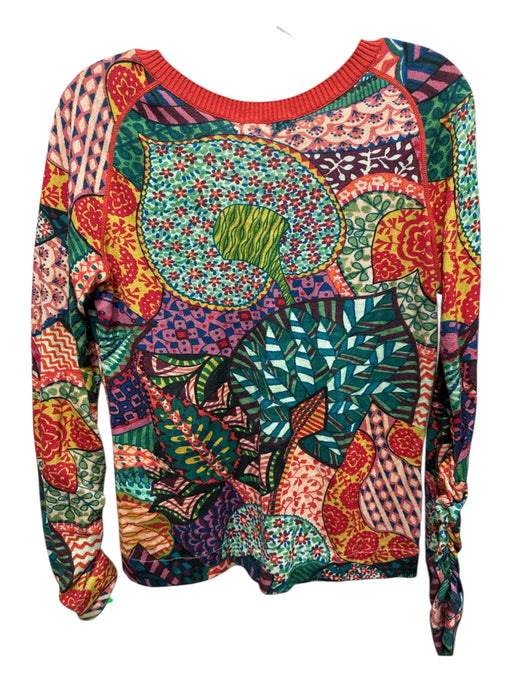 Aldo Martins Size M Green, Orange, Multi Cotton All Over Print Floral Sweater Green, Orange, Multi / M