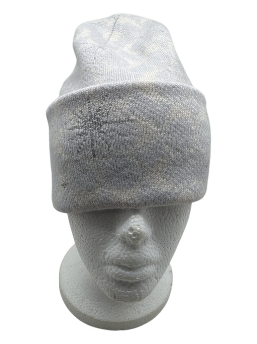 Coach Blue & Cream Acrylic Blend Monogram Metallic Thread Star Detail Beanie Hat Blue & Cream / One Size