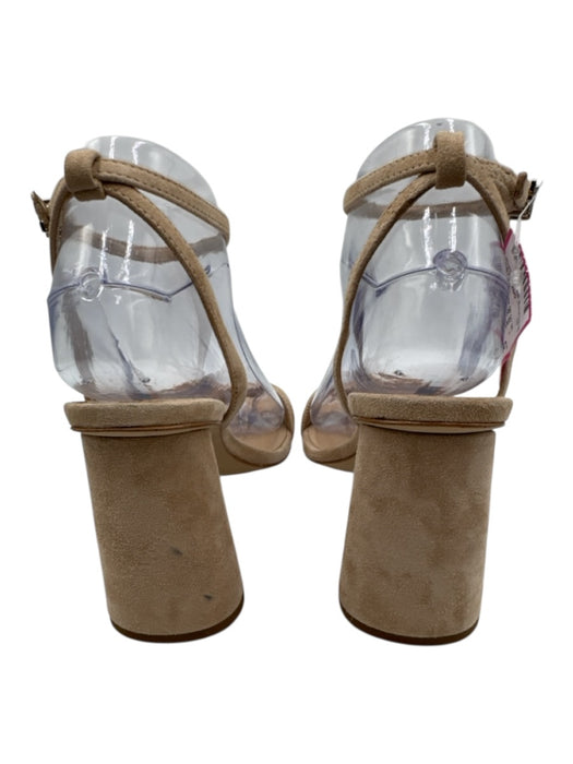 Sam Edelman Shoe Size 7.5 Beige Leather Upper Suede Strappy Ankle Buckle Sandals Beige / 7.5