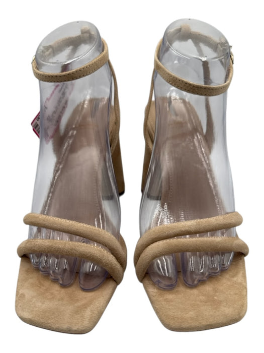 Sam Edelman Shoe Size 7.5 Beige Leather Upper Suede Strappy Ankle Buckle Sandals Beige / 7.5