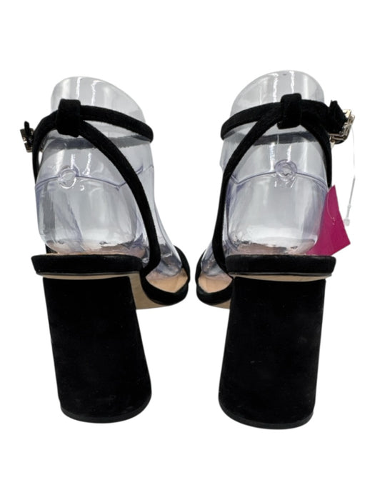 Sam Edelman Shoe Size 7.5 Black Leather Upper Suede Strappy Ankle Buckle Sandals Black / 7.5