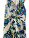 Saloni Size 12 White & Multi Silk Blend V Neck Ruffle Sleeve Detail Floral Dress White & Multi / 12