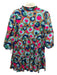 Emily McCarthy Size L Brown, Blue, Multi Lyocell blend Abstract Print Dress Brown, Blue, Multi / L