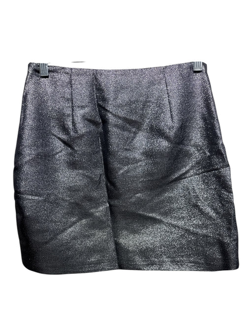 Do + Be Size M Silver & Black Polyester Ruffle Detail Metallic Side Zip Skirt Silver & Black / M