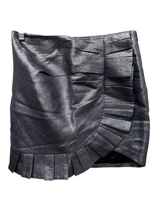 Do + Be Size M Silver & Black Polyester Ruffle Detail Metallic Side Zip Skirt Silver & Black / M
