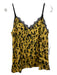 Anine Bing Size S Yellow & Black Silk Animal Print Lace Trim Cami Top Yellow & Black / S