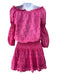 Temptation Positano Size S Pink Linen Eyelet Lace smocked Tiered Skirt Set Pink / S