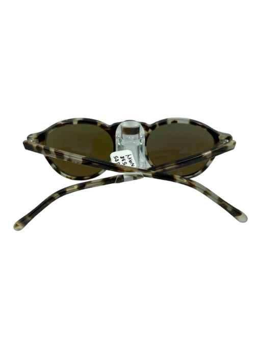 illesteva Beige & Brown Tortoiseshell round Blue Lens Sunglasses Beige & Brown