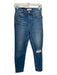 RE/DONE Size 25 Medium Wash Cotton Denim High Rise Distressed Knee Hole Jeans Medium Wash / 25