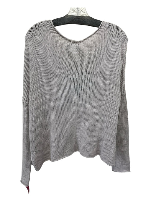 Wooden Ships Size Small/Medium Gray & Aqua Acrylic Blend Knit Eye Sweater Gray & Aqua / Small/Medium