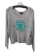 Wooden Ships Size Small/Medium Gray & Aqua Acrylic Blend Knit Eye Sweater Gray & Aqua / Small/Medium