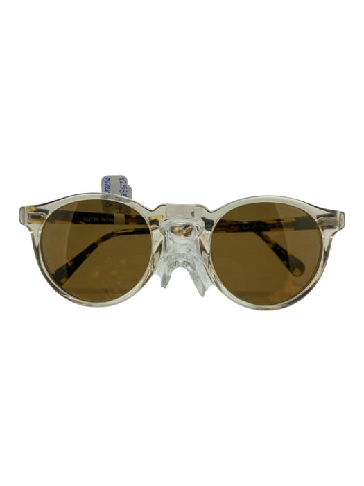 Oliver Peoples Clear, Black, Yellow Acetate Tortoise Round Lens Sunglasses Clear, Black, Yellow