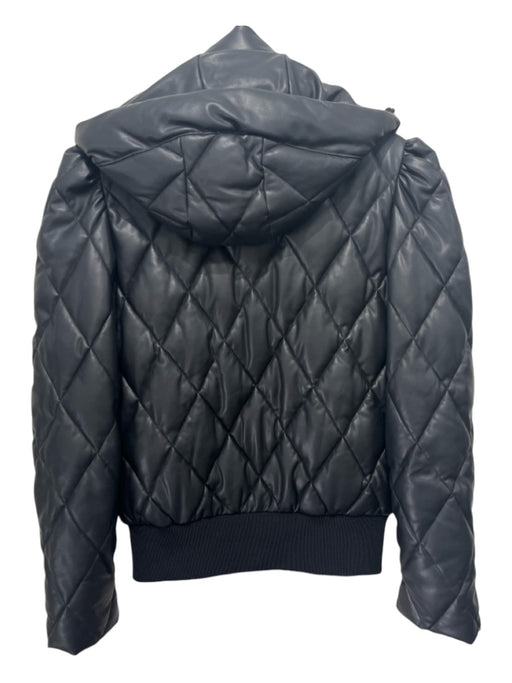 Generation Love Size XS Black Polyurethane Quilted Zip Detail Jacket Black / XS