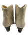 Isabel Marant Shoe Size 37 Taupe Beige Suede Stacked Heel Pointed Toe Booties Taupe Beige / 37
