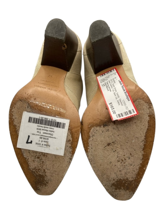 Isabel Marant Shoe Size 37 Taupe Beige Suede Stacked Heel Pointed Toe Booties Taupe Beige / 37