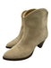 Isabel Marant Shoe Size 37 Taupe Beige Suede Stacked Heel Pointed Toe Booties Taupe Beige / 37