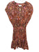 A.L.C. Size 2 Orange, Brown, Pink Silk Blend Floral Abstract Smocked Waist Dress Orange, Brown, Pink / 2