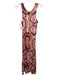 Mariacher Size XS Brown, Cream, Purple Polyester Abstract Watercolor Maxi Dress Brown, Cream, Purple / XS