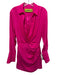 Gauge81 Size Small Hot pink Silk Long Sleeve Collared Gathered Dress Hot pink / Small