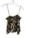 Ganni Size 34/  XS Beige & Black Print Polyester Leopard Accordion Top Beige & Black Print / 34/  XS