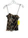 Ganni Size 34/  XS Beige & Black Print Polyester Leopard Accordion Top Beige & Black Print / 34/  XS