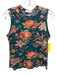Ulla Johnson Size P/XS Teal & Orange Cotton Floral Sleeveless Top Teal & Orange / P/XS