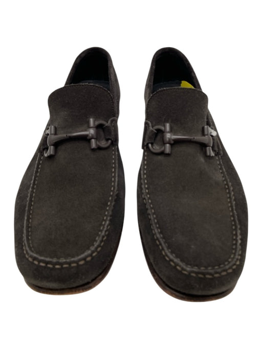 Ferragamo Shoe Size 8 Dark Brown Suede Solid Dress Men's Shoes Dark Brown / 8