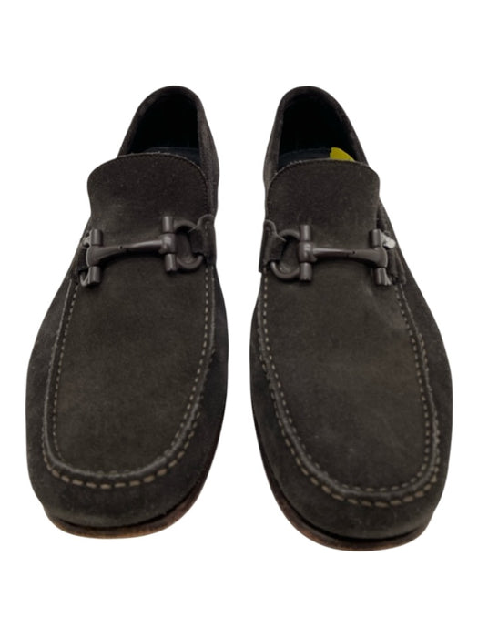 Ferragamo Shoe Size 8 Dark Brown Suede Solid Dress Men's Shoes Dark Brown / 8