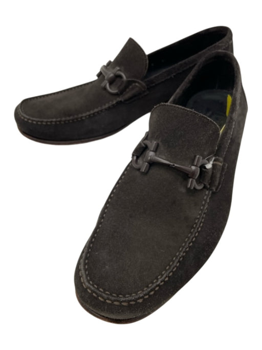Ferragamo Shoe Size 8 Dark Brown Suede Solid Dress Men's Shoes Dark Brown / 8