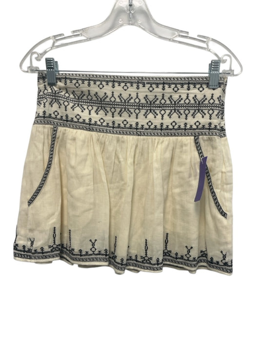 Marant Etoile Size 38/34 Cream & Black 100% Cotton Embroidered Crop 2 Piece Set Cream & Black / 38/34