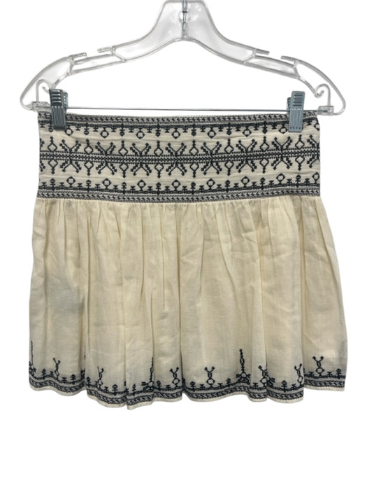 Marant Etoile Size 38/34 Cream & Black 100% Cotton Embroidered Crop 2 Piece Set Cream & Black / 38/34