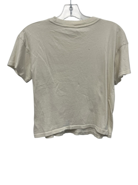 Made Worn Size S Cream & Red 100% Cotton Short Sleeve band T Top Cream & Red / S
