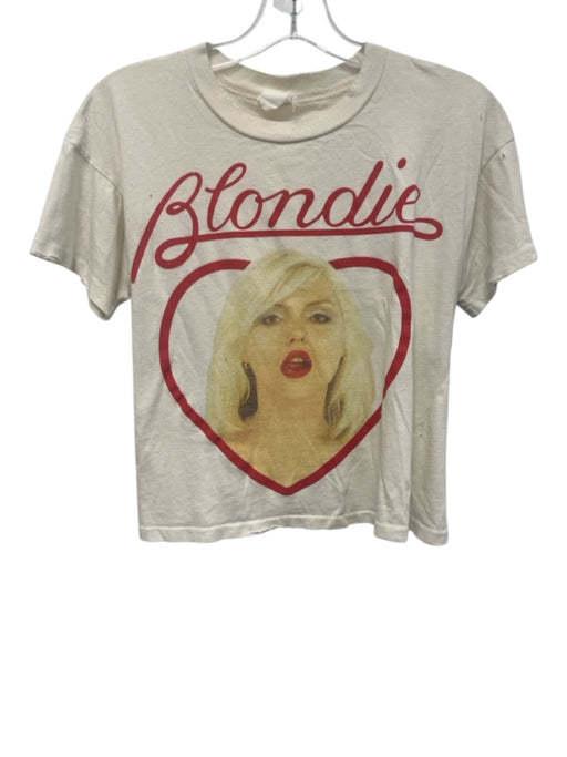 Made Worn Size S Cream & Red 100% Cotton Short Sleeve band T Top Cream & Red / S