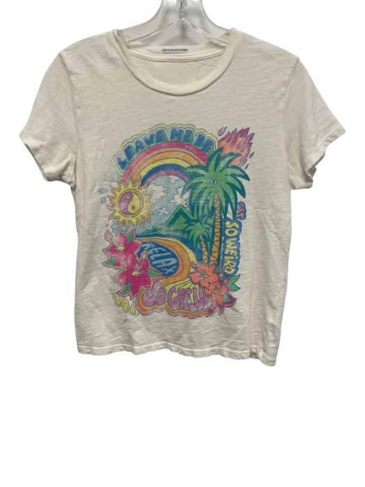 Mother Size S White & Multi Cotton Art Print Top White & Multi / S
