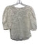 Veronica Beard Size 2 White Ramie embroidered floral balloon half sleeve Top White / 2
