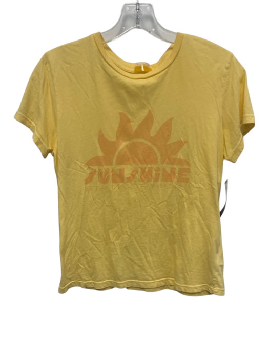 Mother Size S Yellow & Orange 100% Cotton Art Print Short Sleeve Top Yellow & Orange / S