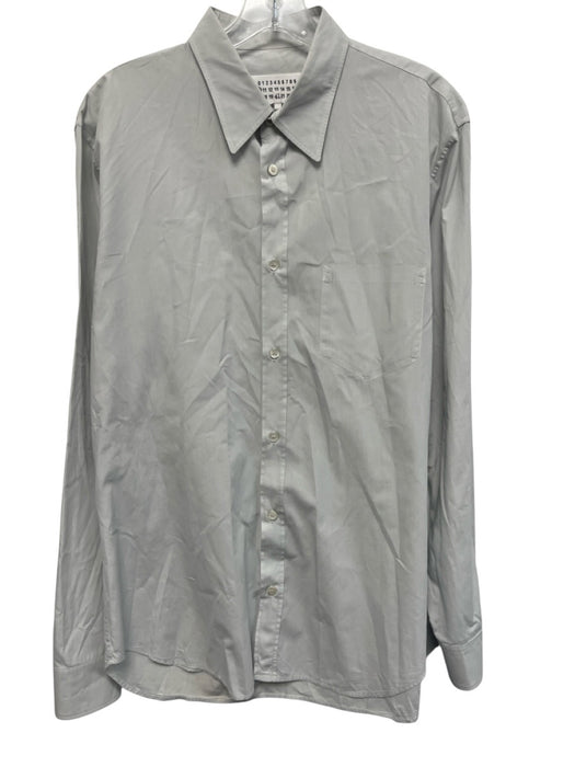 Maison Margiela Size 41 Gray Cotton Solid Button Down Men's Long Sleeve Shirt Gray / 41