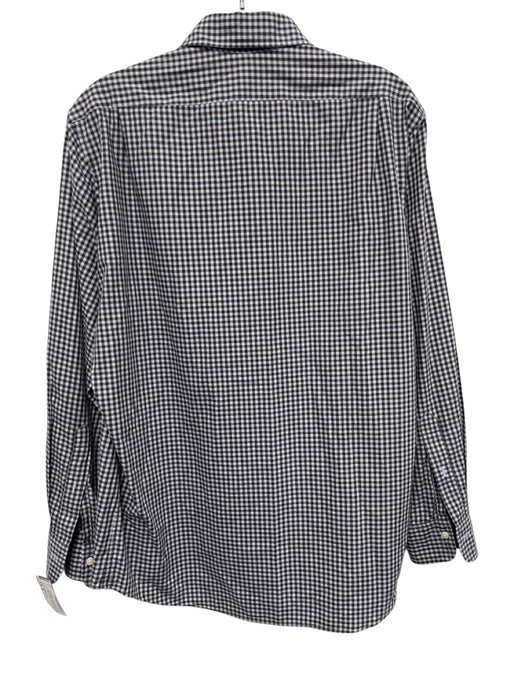 Sid Mashburn Size M Blue & Brown Cotton Plaid Spread Collar Long Sleeve Shirt Blue & Brown / M
