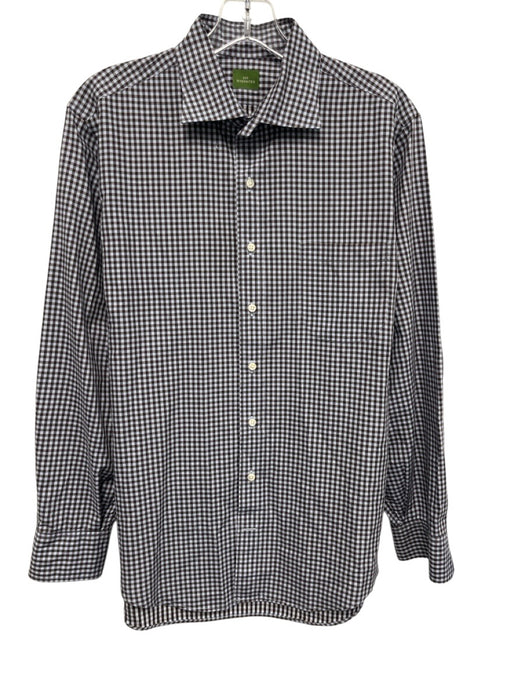 Sid Mashburn Size M Blue & Brown Cotton Plaid Spread Collar Long Sleeve Shirt Blue & Brown / M