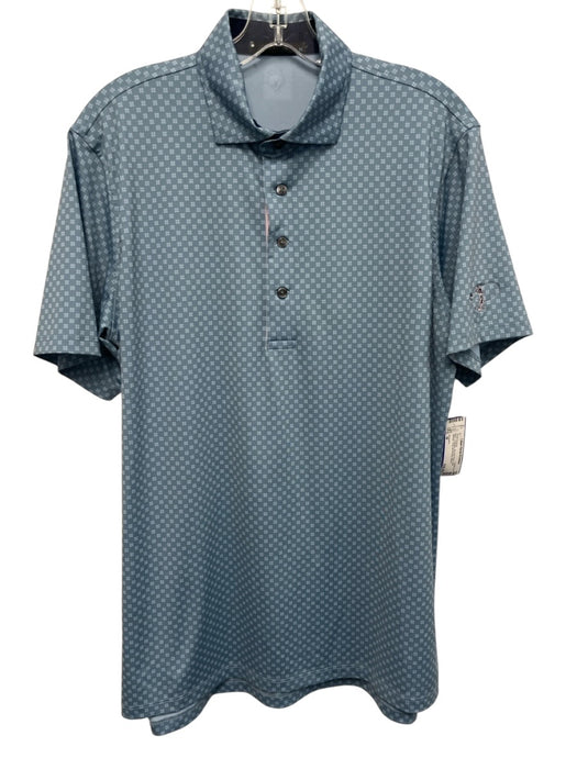 Greyson Size M Blue Synthetic All Over Print Athletic Polo Men's Short Sleeve Blue / M
