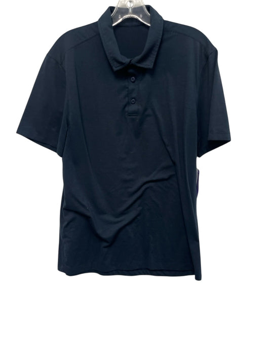 Lululemon Size Est M Navy Blue Synthetic Solid Athletic Polo Men's Short Sleeve Navy Blue / Est M