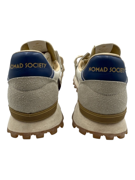 Nomad Society Shoe Size 42 White & Blue Canvas & Suede Solid Sneaker Men's Shoes White & Blue / 42